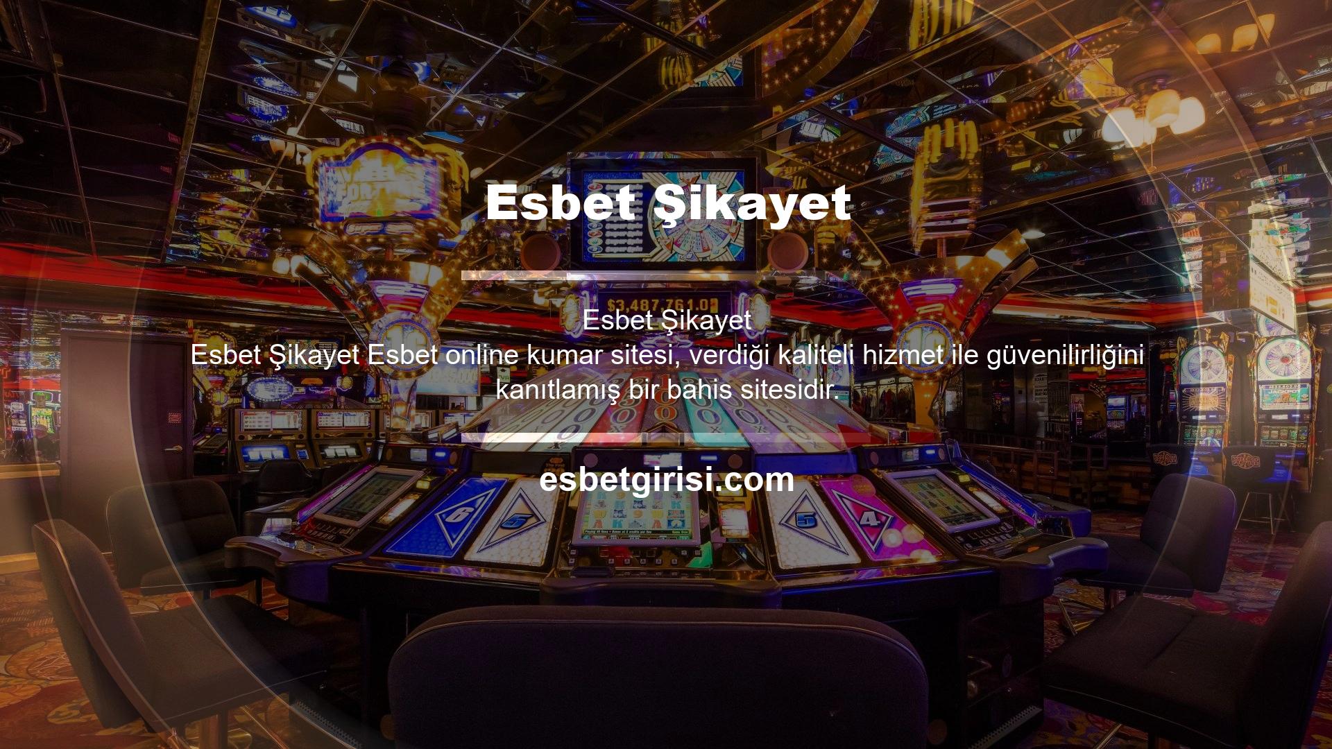 Esbet, üyelerine her zaman en iyi oyun koşullarını ve casino oyunlarını sunar