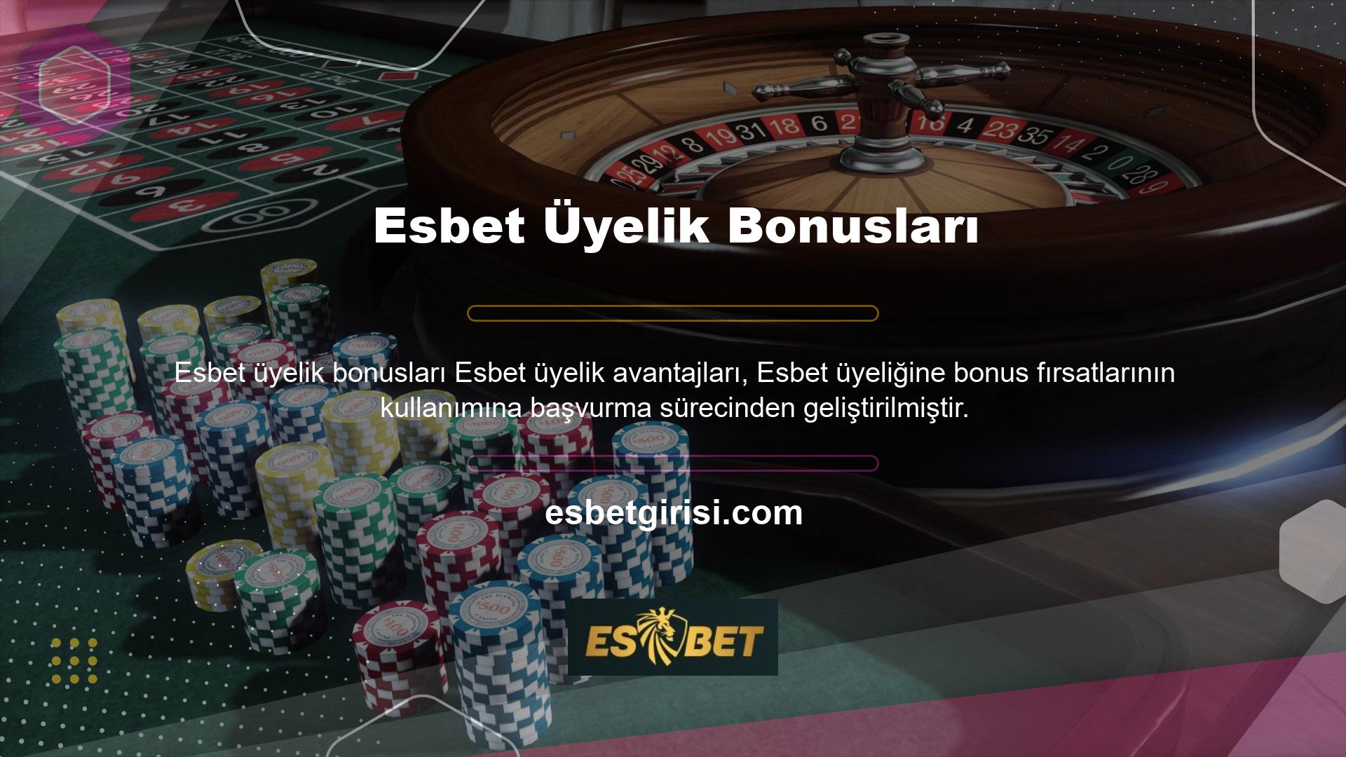 Sitedeki kayıt adımınızdan hemen sonra spor bahisleri, casino oyunları ve sanal oyunlar gibi birçok farklı alternatif bahisden yararlanmak mümkün olacak! Esbet bahis sitesi, en çok tercih edilen bölümlerden biri olan Casino bölümünün en çok tercih edilen ve en kazanan bölümlerinden biridir, kısa sürede yüksek miktarlarda kazanabilirsiniz